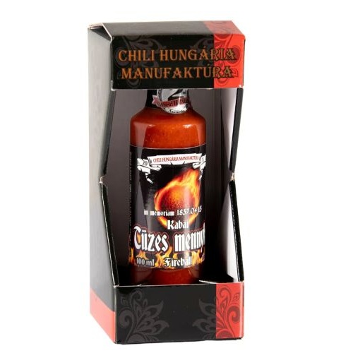 Tüzes Mennykő Chili Szósz Díszdobozban 100ml – Díjnyertes gyömbéres habanero chili szósz elegáns ajándékdobozban
